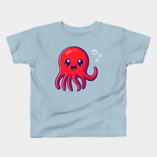 Cute Octopus Cartoon Kids T-Shirt